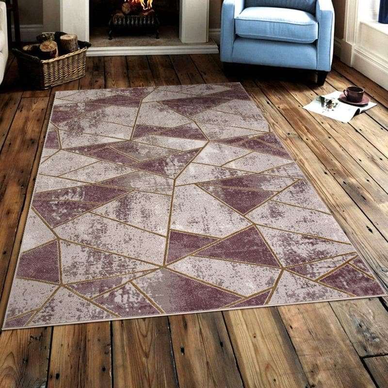 Star Modern Pink Puzzle Rug