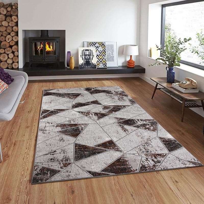 Star Modern Black Puzzle Rug