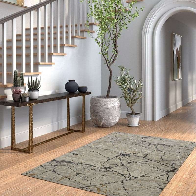 Star Modern Grey Soft Crack Rug