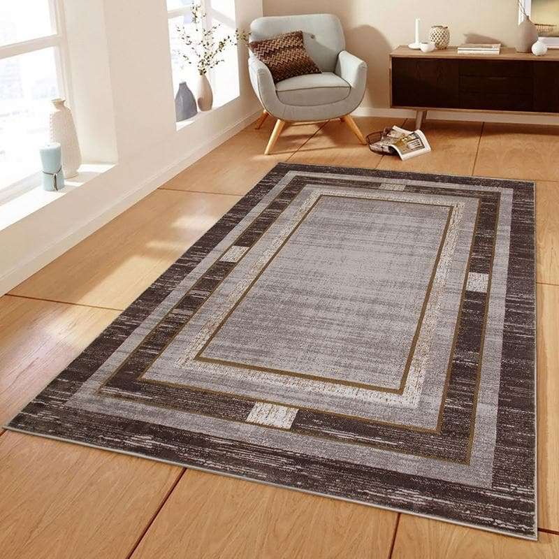 Star Modern Dark Brown Frame Rug