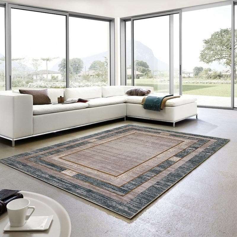 Star Modern Blue D Frame Rug