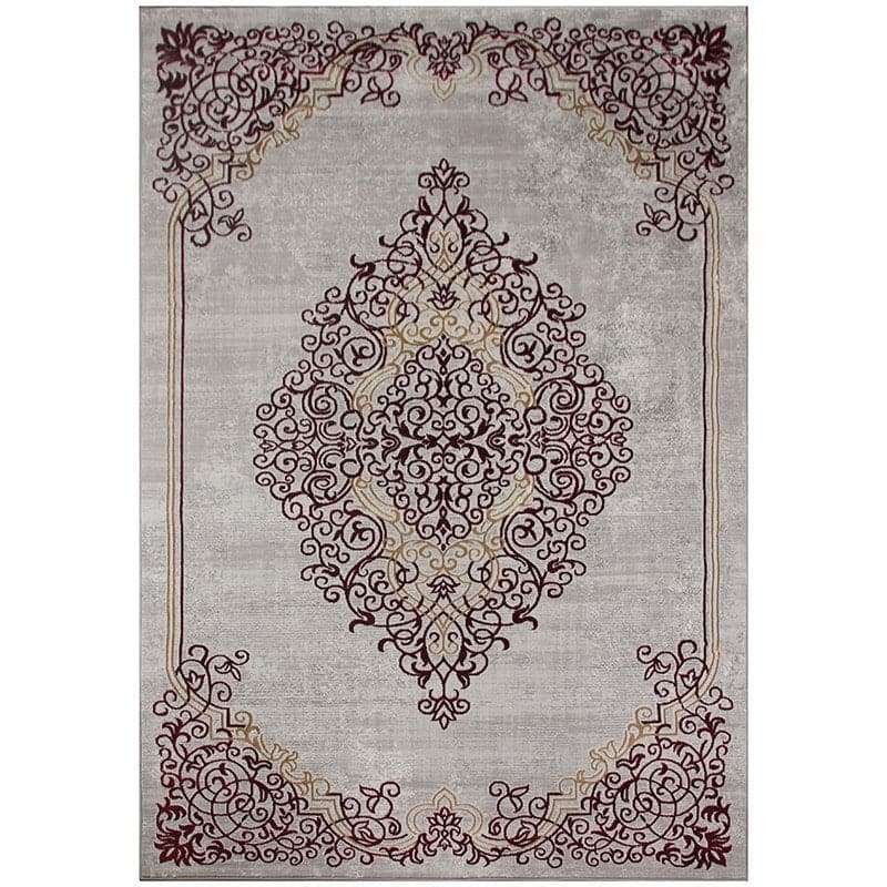 Star Modern Grey Red Pattern Rug