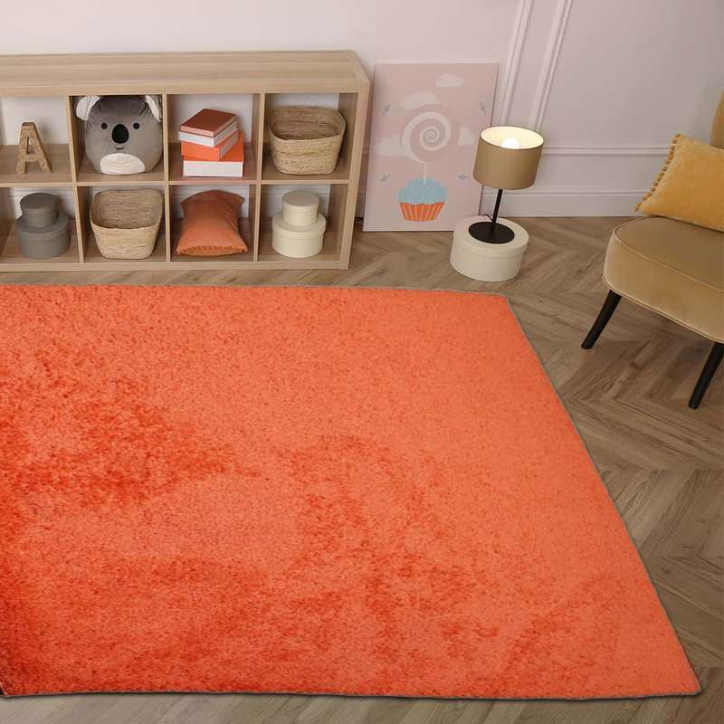 Halhal Polypropylene Shaggy Orange Rug 150x200
