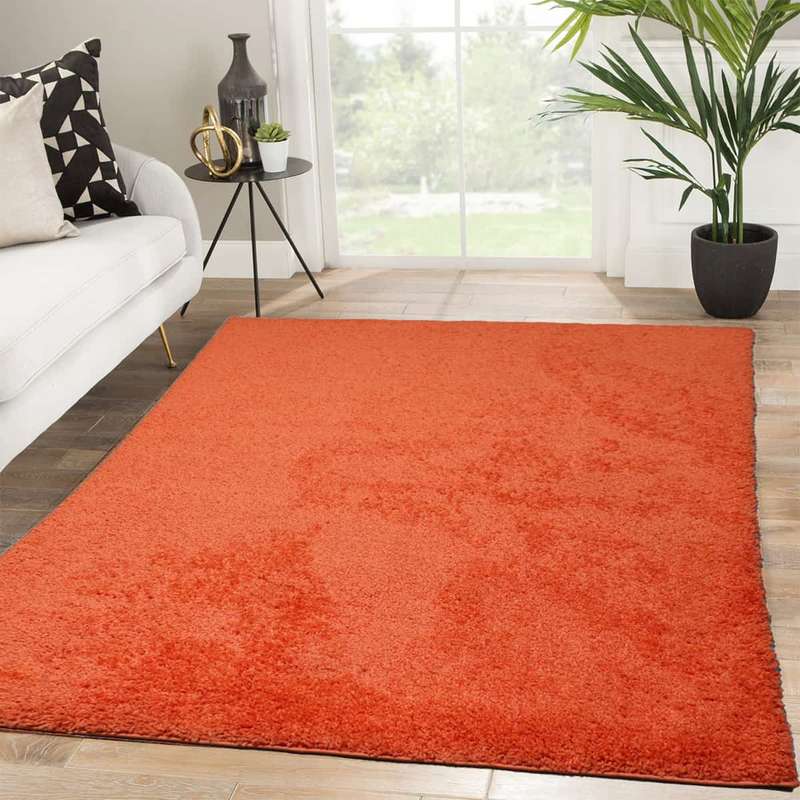Halhal Polypropylene Shaggy Orange Rug 150x200