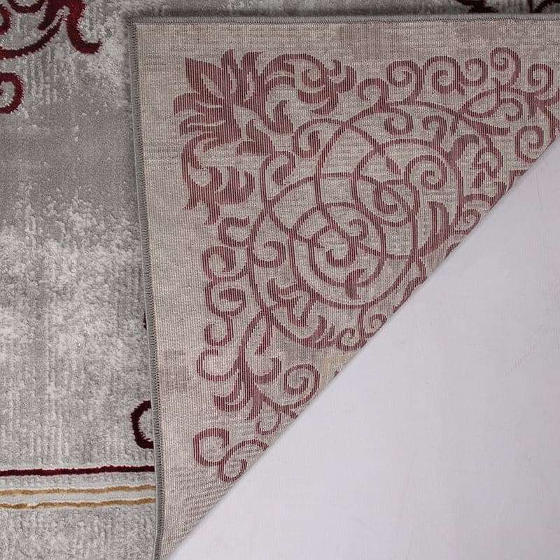 Star Modern Grey Red Pattern Rug