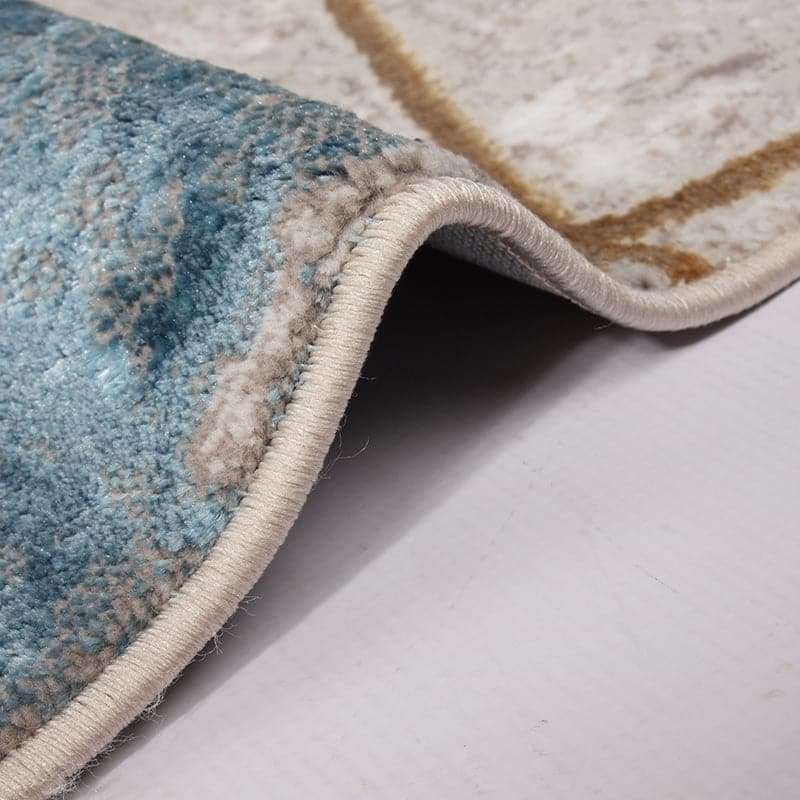 Star Modern Beige Blue Triangle Rug