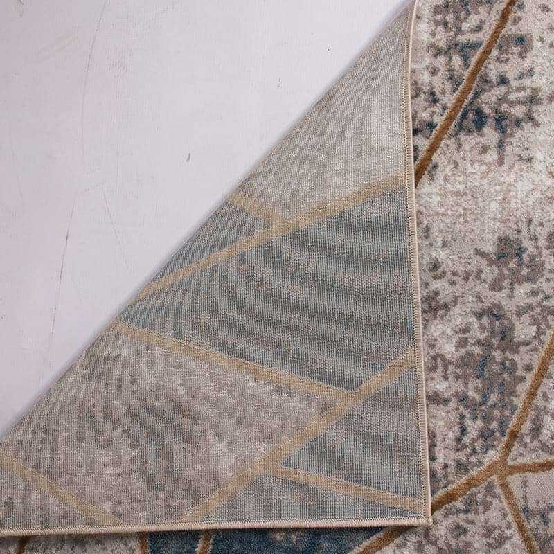 Star Modern Beige Blue Triangle Rug