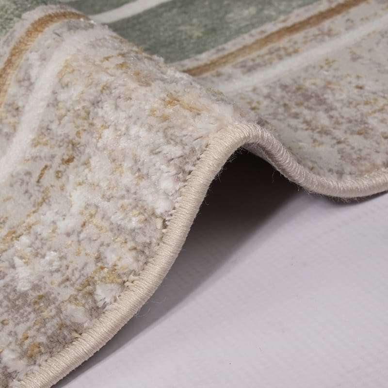 Star Modern Beige Green Frame Rug