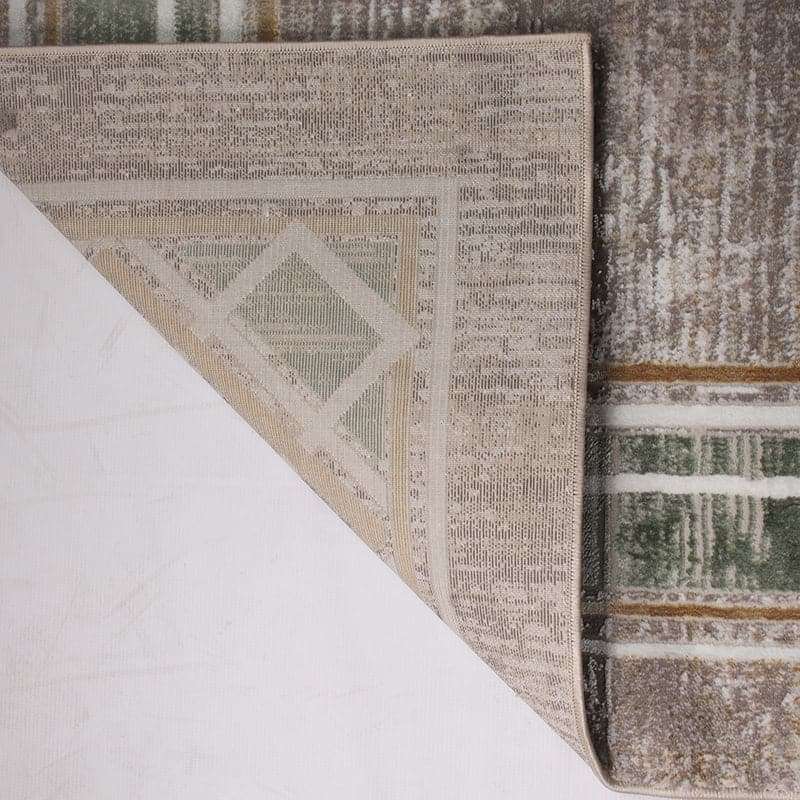 Star Modern Beige Green Frame Rug