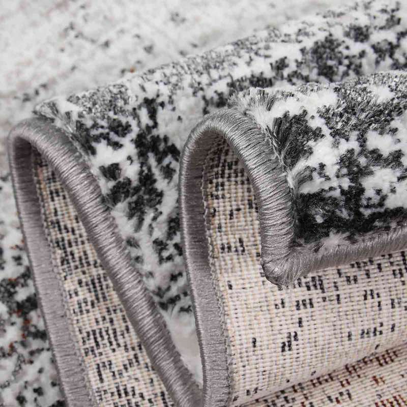Diva Navy Grey Fringed Rug