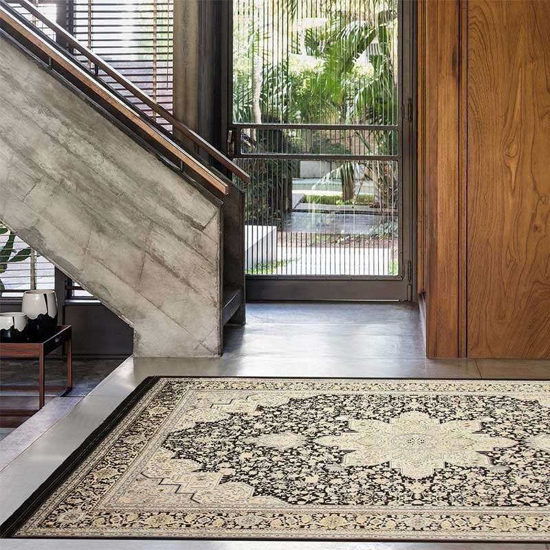 Tena Black Line Rug