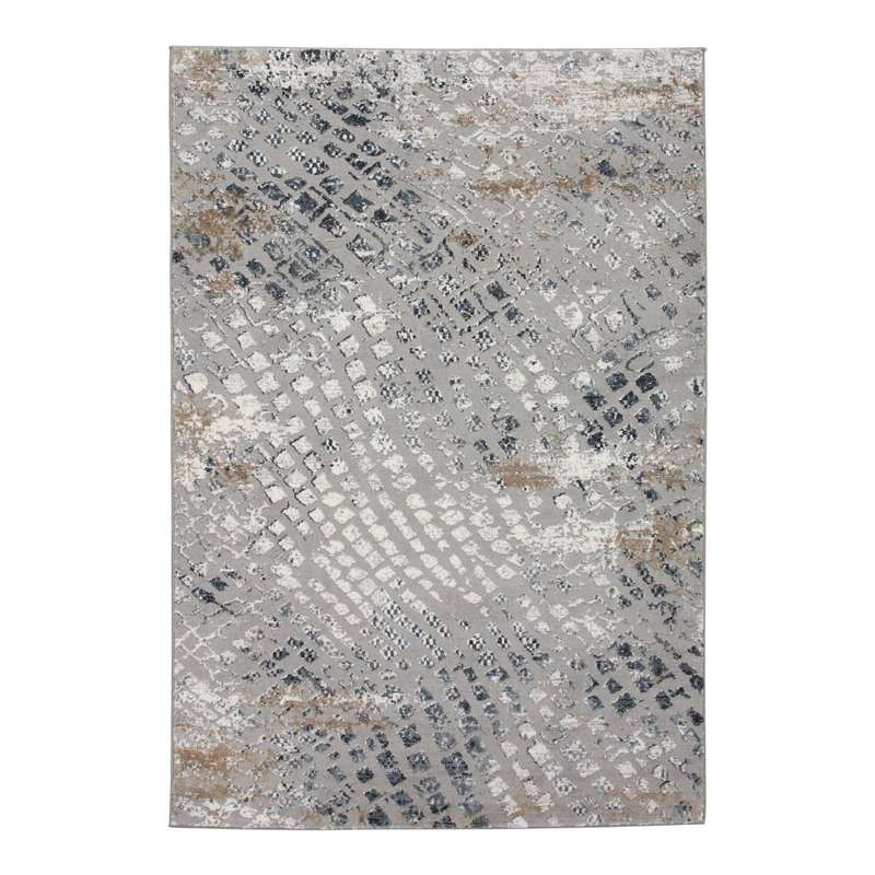 Merry Blue Square Grey Rug
