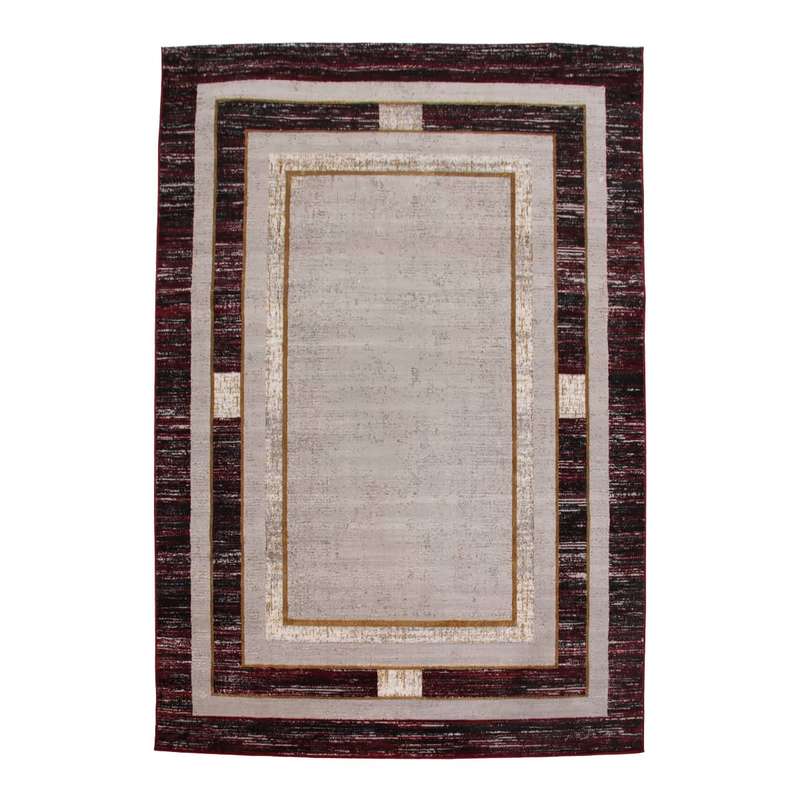 Star Frame Burgundy Rug