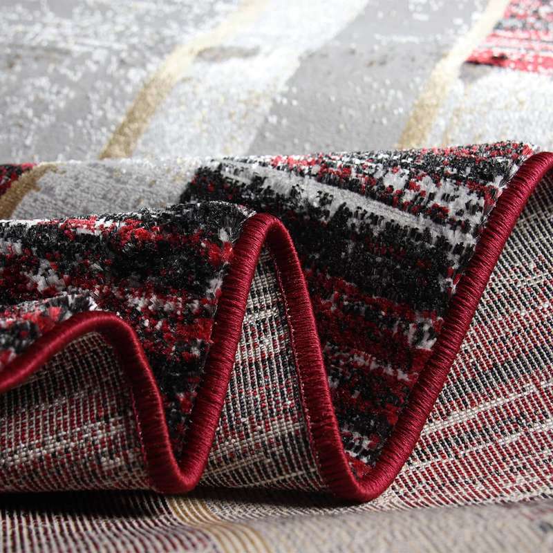 Star Frame Burgundy Rug