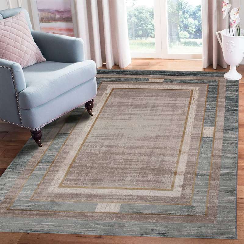 Star Frame Blue Rug
