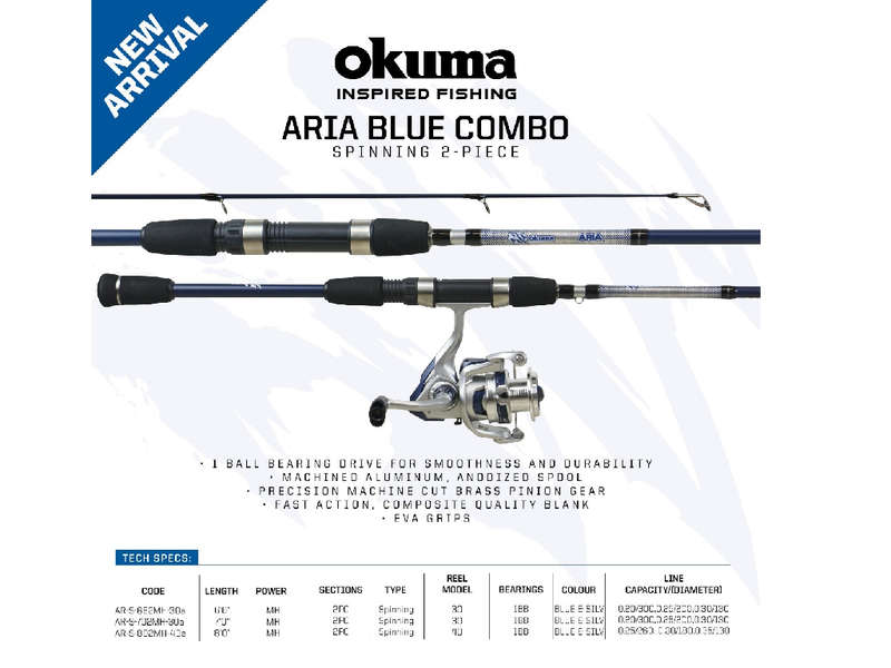 Okuma Aria Spinning Combo 2-Piece Rod & Reel