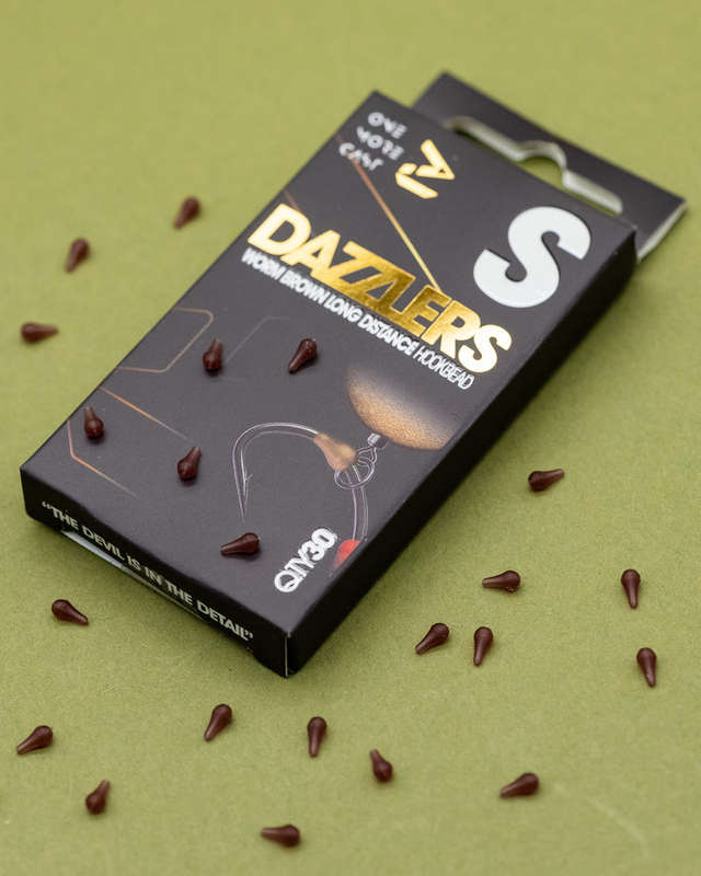 OMC Dazzlers Worm Brown Distance Hookbead small