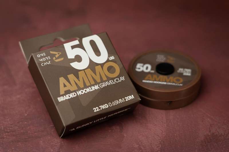 OMC Ammo Camo Braided Hooklink Gravel/Clay 50lb