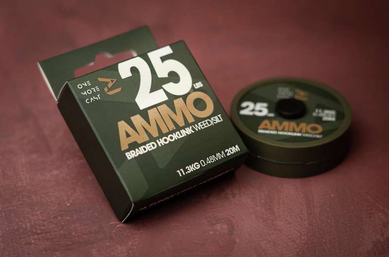 OMC Ammo Camo Braided Hooklink Weed/Silt  25lb