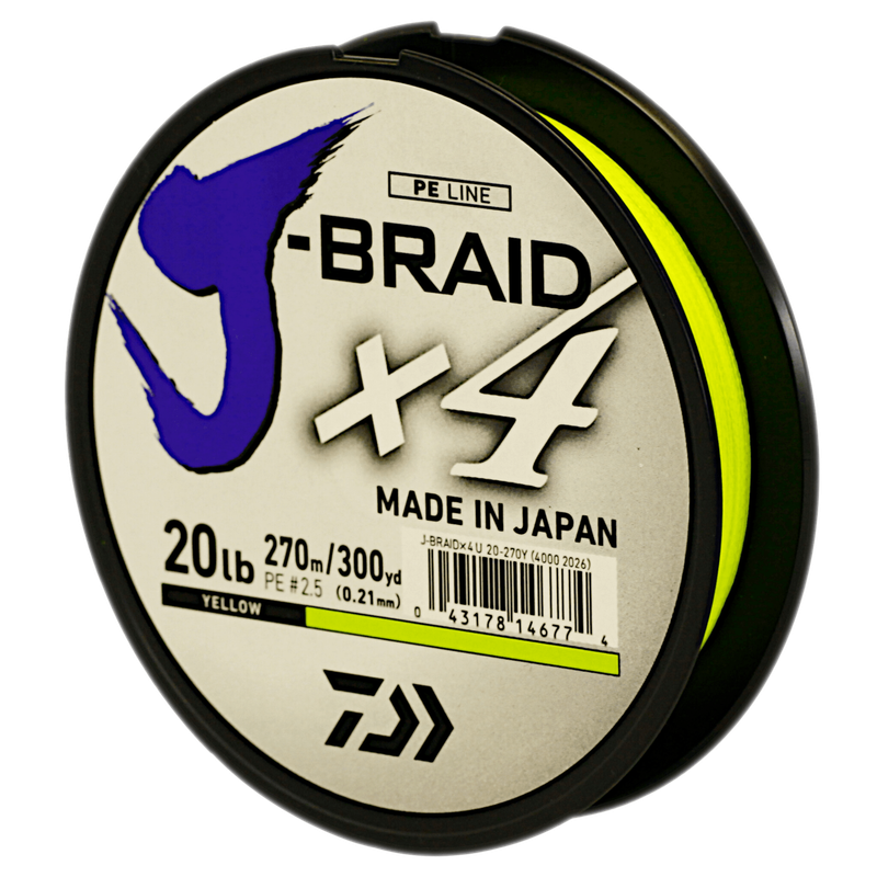 Daiwa J-Braid 20LB 270M X4U Yellow