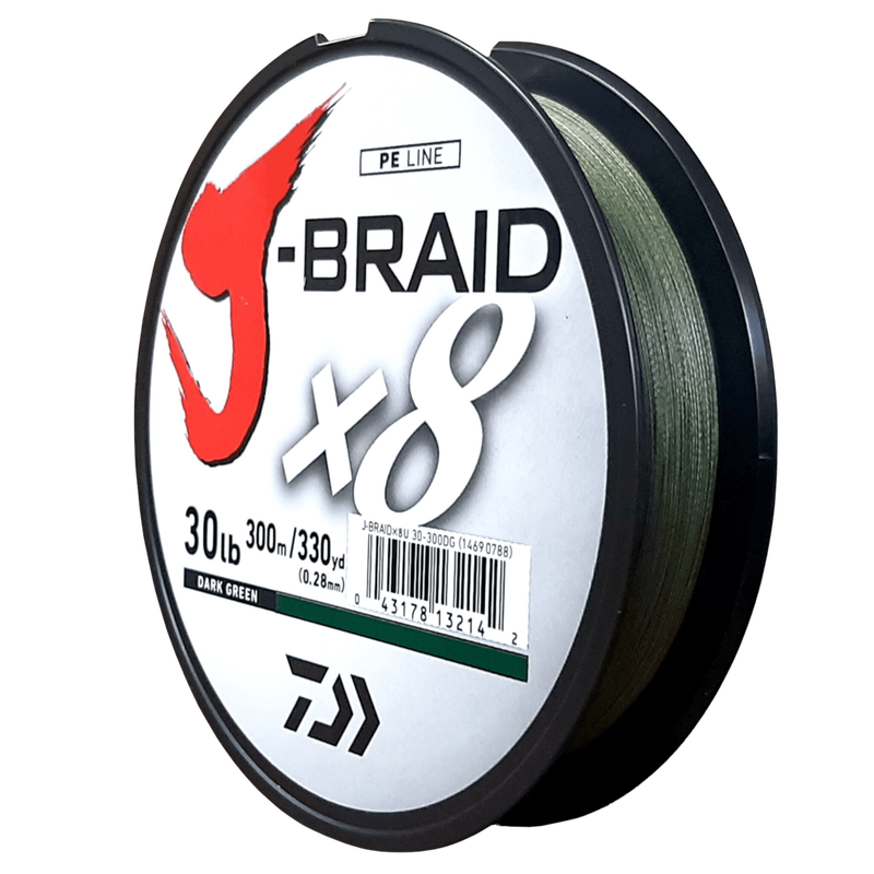 Daiwa J-Braid 20LB 300M X8 Green
