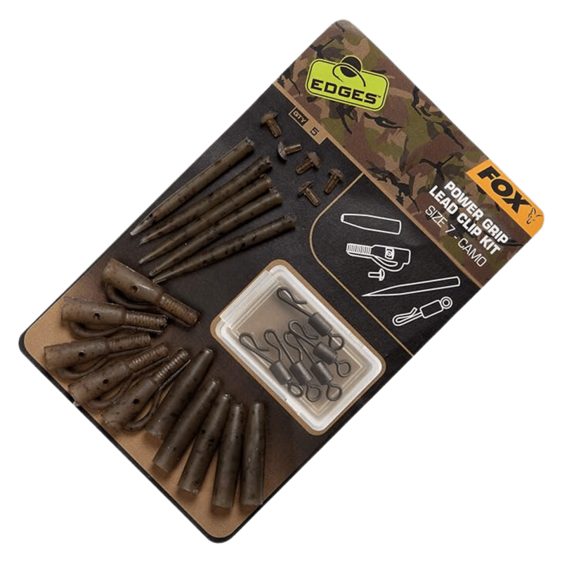 Fox Edges Camo Power Grip Lead Clip Kit Size 7