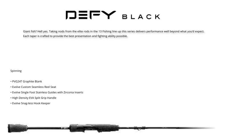 13 Fishing Defy Black 7.5 mft Heavy Casting Rod