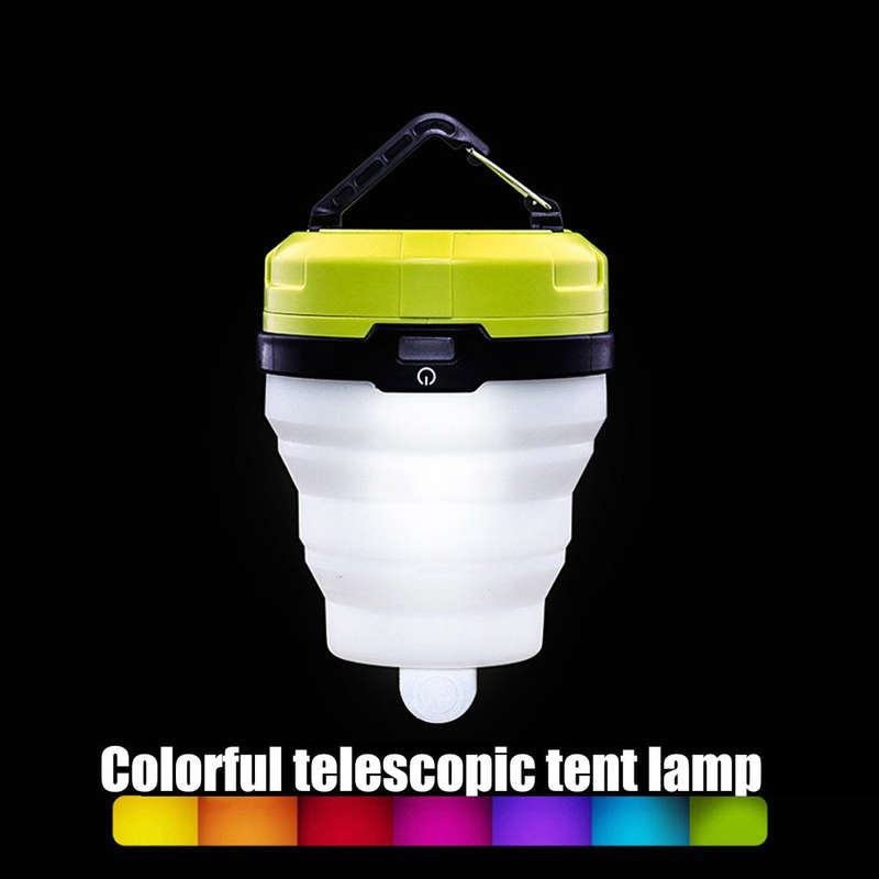 Mini Silicone Folding Camping Light Outdoor Camping Tent Lamp Telescopic LED Lamp Atmosphere Ligh...