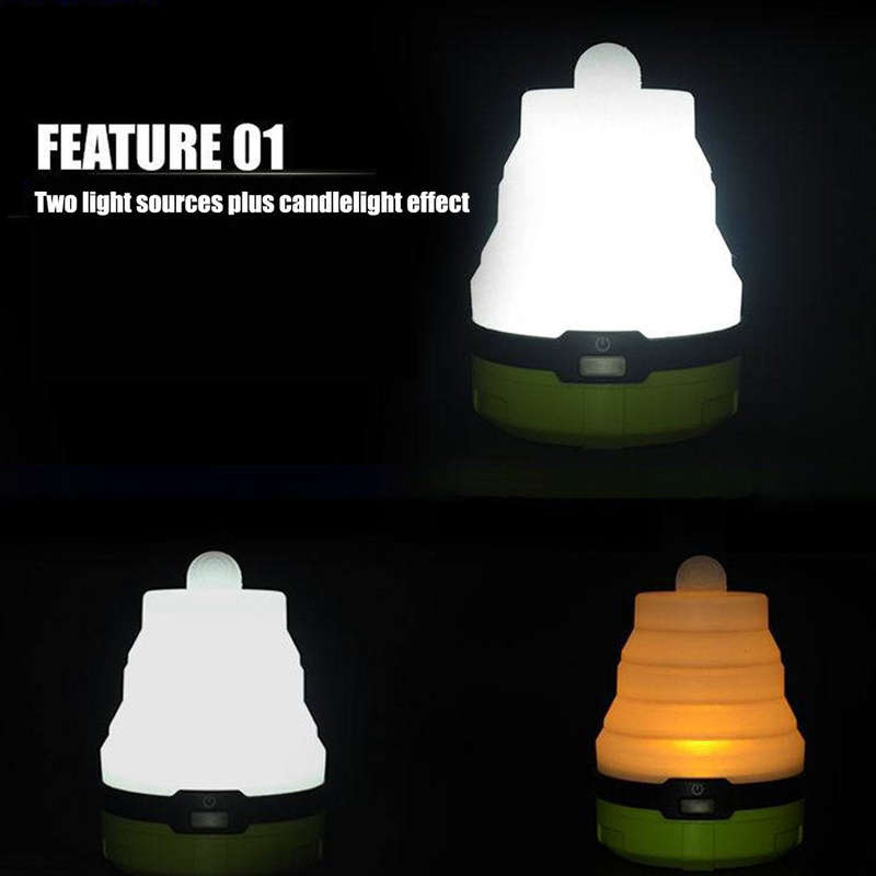Mini Silicone Folding Camping Light Outdoor Camping Tent Lamp Telescopic LED Lamp Atmosphere Ligh...