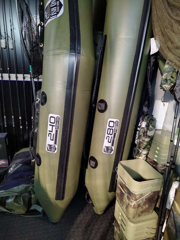 Fish On inflatable boats - 2.8 M  (With Fish On Logos) / Olive Green & Black