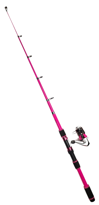 Outcast 2.4m Telescopic Fishing Rod & Reel Bundle - PINK