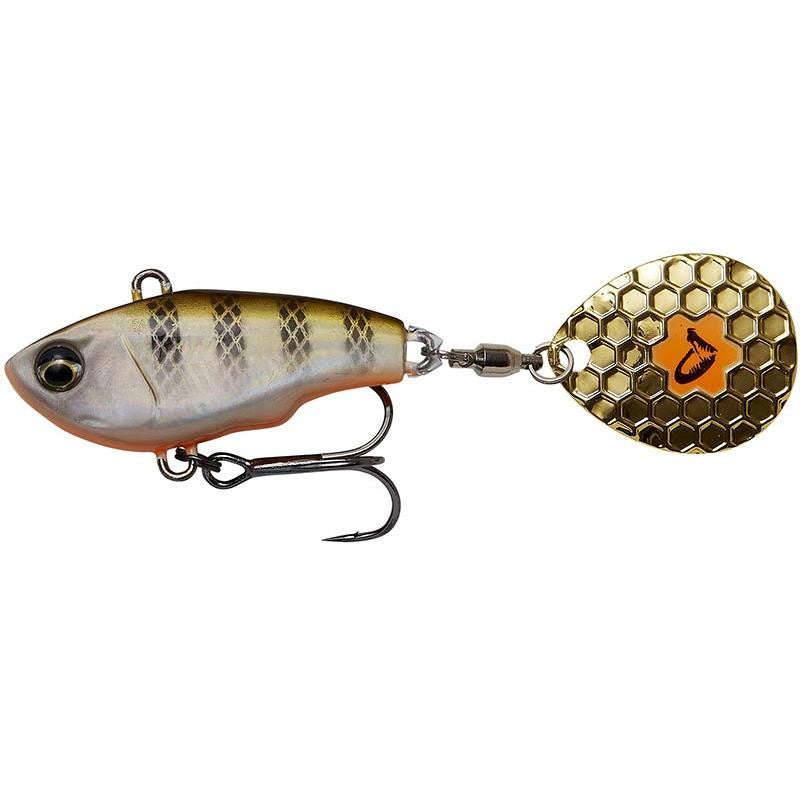 SAVAGE GEAR FAT TAIL SPIN SINKING WHITE SILVER - 5.5CM 9G / SINKING PERCH