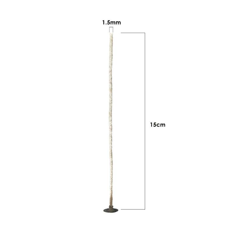 Handmade Pre-Waxed & Tabbed Candle Wicks - 1.5mm x 15cm - 20 Piece
