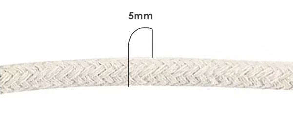 Round Candle Wick - Unwaxed: 5mm x 5m