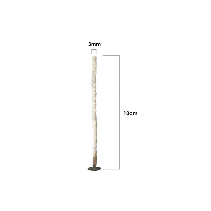 Handmade Pre-Waxed & Tabbed Candle Wicks - 3mm x 10cm - 20 Piece