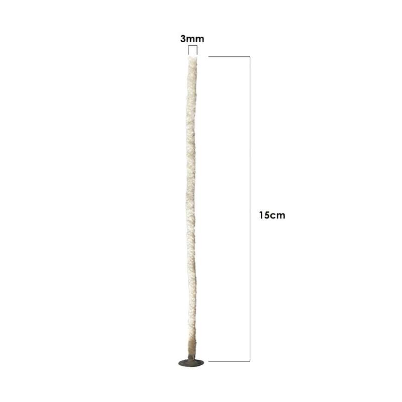 Handmade Pre-Waxed & Tabbed Candle Wicks - 3mm x 15cm - 20 Piece