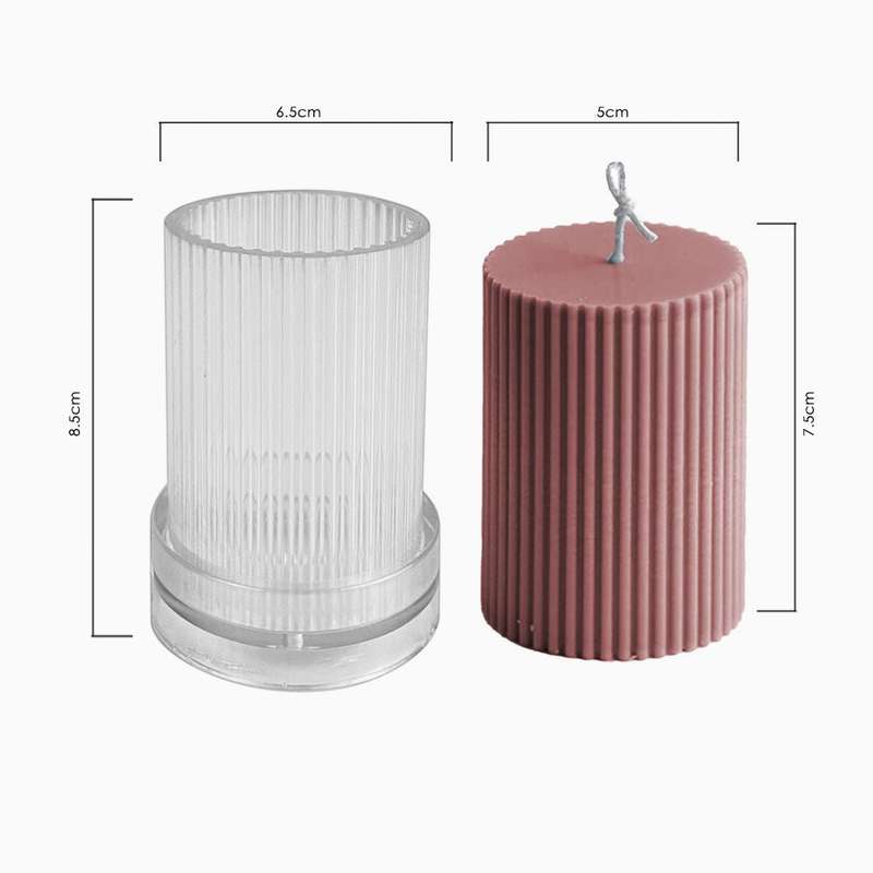 Hard Plastic Pillar Candle Mold 8.5cm