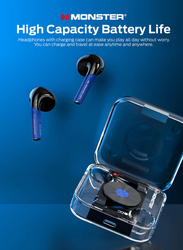 MONSTER XKT01 Wireless Bluetooth 5.2 Earphone TWS Headphones With Mic - White