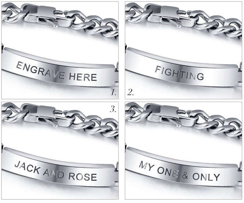 Men's Titanium Steel Bracelet With Free Engraving