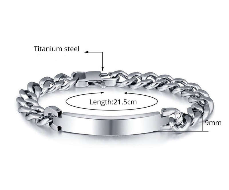 Men's Titanium Steel Bracelet With Free Engraving