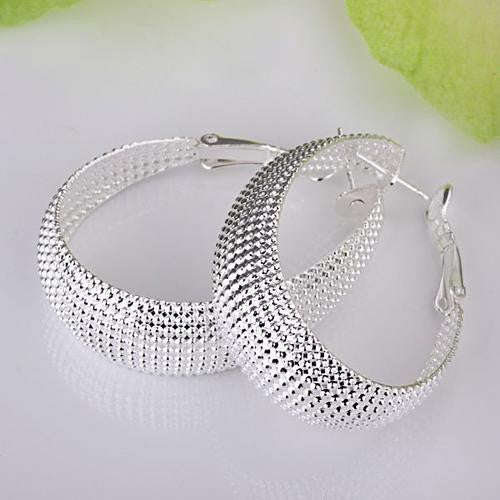 925 Sterling silver filled chunky ladies oval Hoops 12mm wide