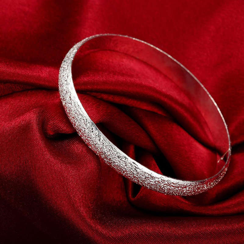 925 Silver filled Sandblasted Style Bangle