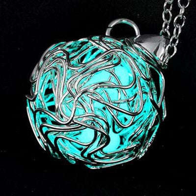 925 Sterling Silver Filled Glow in the dark pendant Ball design
