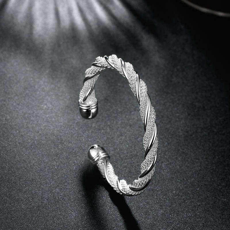 925 Silver filled Twisty Bangle