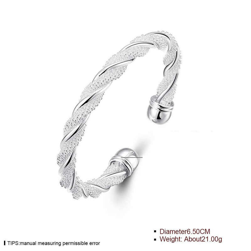 925 Silver filled Twisty Bangle