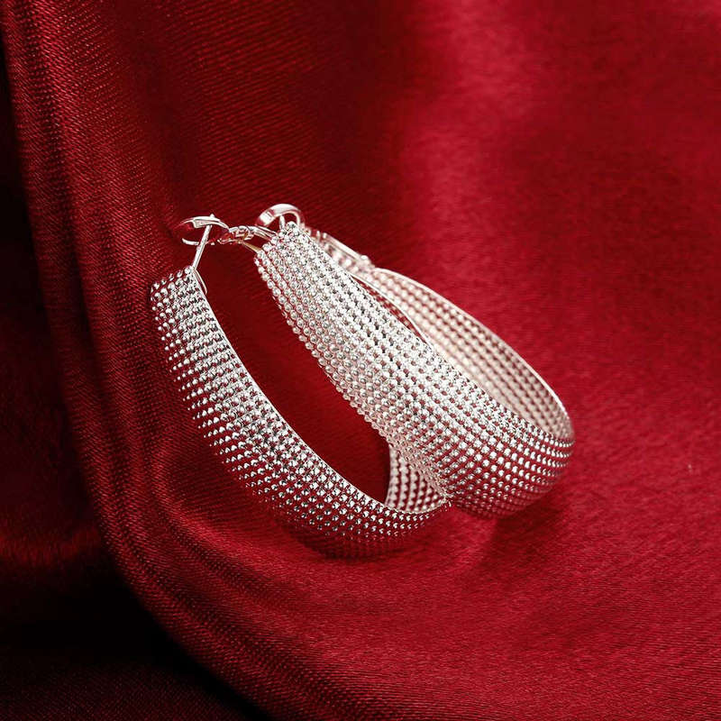 925 Sterling silver filled chunky ladies oval Hoops 12mm wide