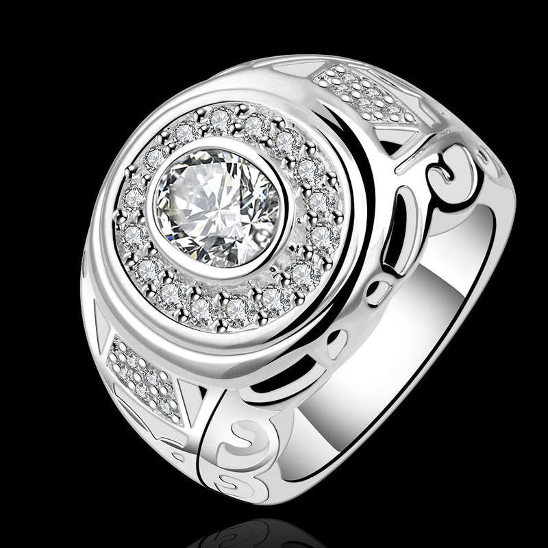 Chunky Crystal 925 Silver Filled Ring