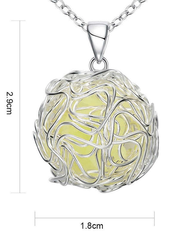 925 Sterling Silver Filled Glow in the dark pendant Ball design