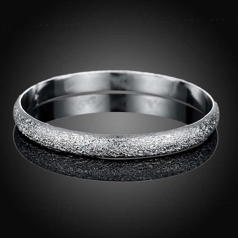925 Silver filled Sandblasted Style Bangle