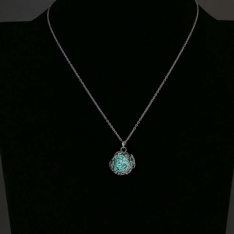 925 Sterling Silver Filled Glow in the dark pendant Ball design